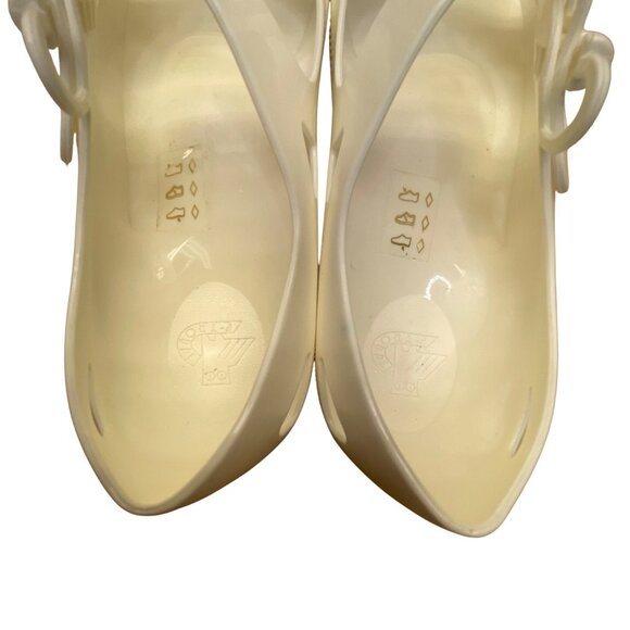 F-Troupe Women’s White PVC Buckle Strap Open Toe Sandals Size EU37/US7 - Picture 8 of 9